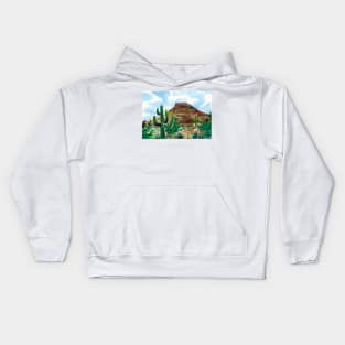 Desert Hill and Cactus Kids Hoodie